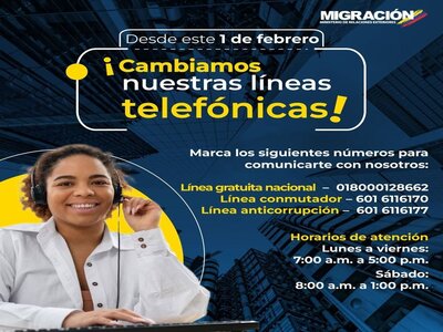Nuevas líneas de atención en Migración Colombia