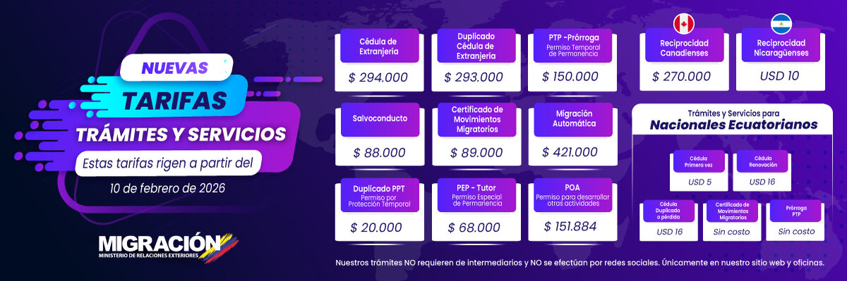 Tarifas vigentes