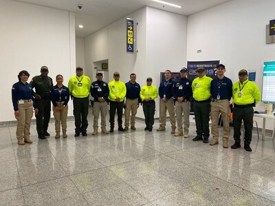 Migración Colombia y Policía Nacional trabajan para garantizar la seguridad en los principales aeropuertos del país durante el desarrollo de la COP16