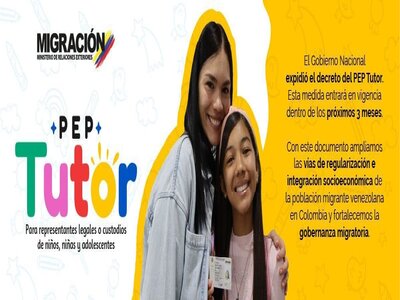 Migración Colombia anuncia la creación de PEP Tutor, un permiso especial de permanencia para representantes legales o custodios de menores venezolanos